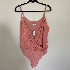 Express Light Pink Floral Bodysuit